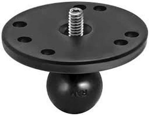 RAM-B-202AU RAM 2.5" Round Base (AMPs Hole Pattern), 1" Ball & 1/4"-20 Threaded Male Post for Camera